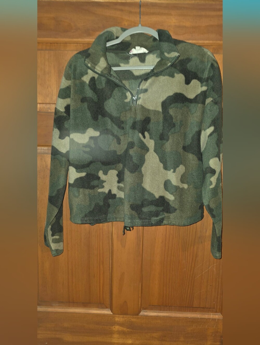 Hippie Rose Green Camo Fleece Jacket